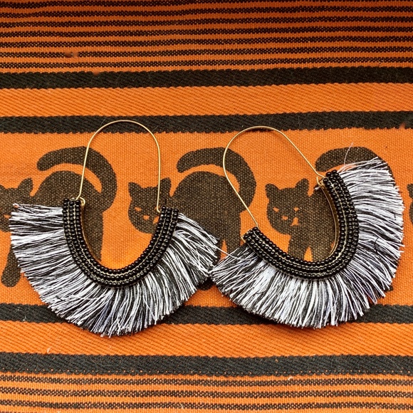 Sugarfix - Black & White Fringe Earrings - Sugarfix BaubleBar - Picture 6 of 6